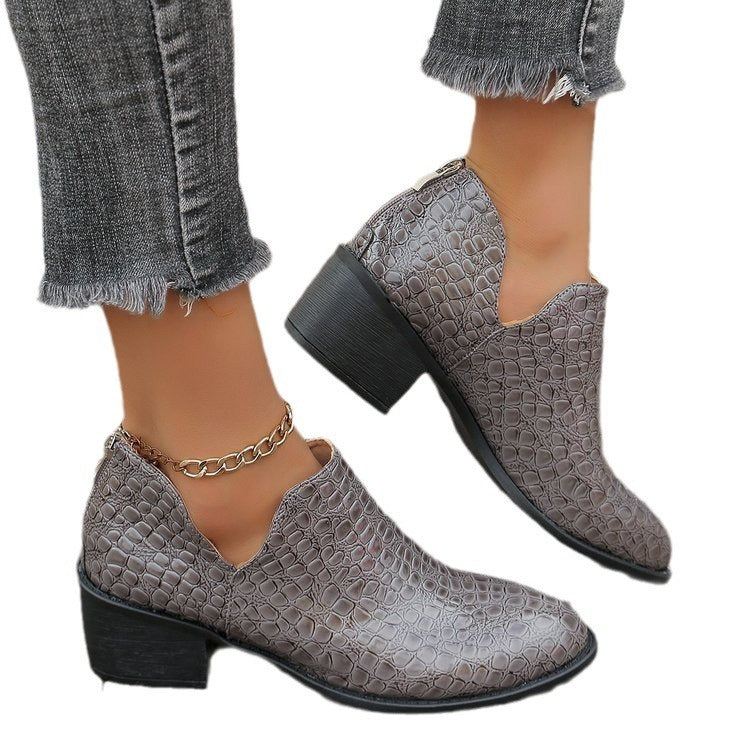 European and American Style Ankle Boots with Back Zipper