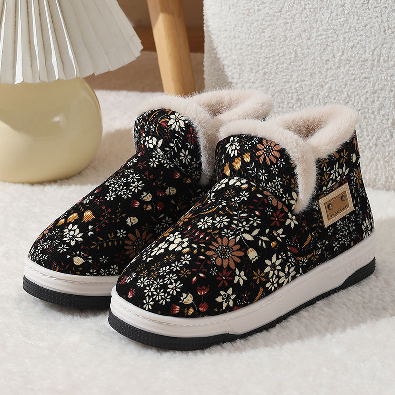 Winter Warm Plus Velvet Cotton Home Shoes