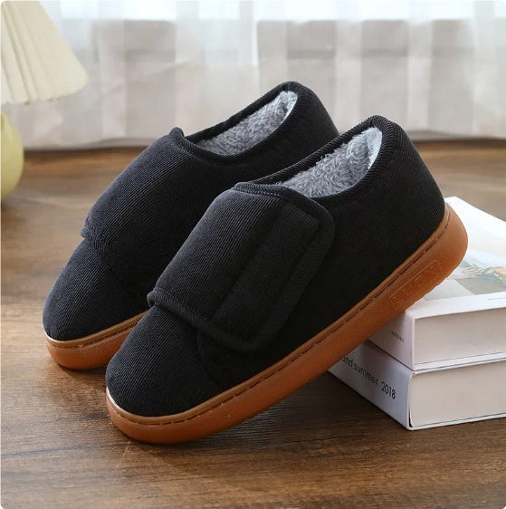 Men's and Women's Large Opening Warm Cotton Slippers with Bag Heel