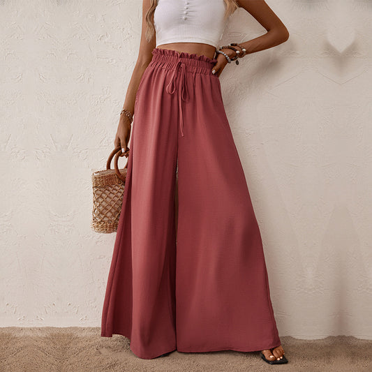 Women's European And American-style Flared Casual Elastic Wide-leg Pants