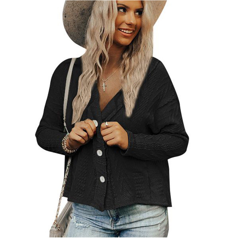 Button Cardigan Short Coat: Faux Sweater with Stylish Design