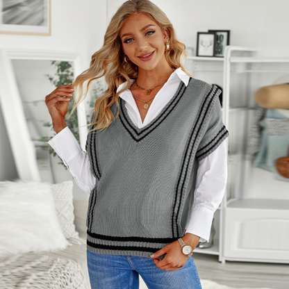 Women's Casual Solid Color Sweater Vest