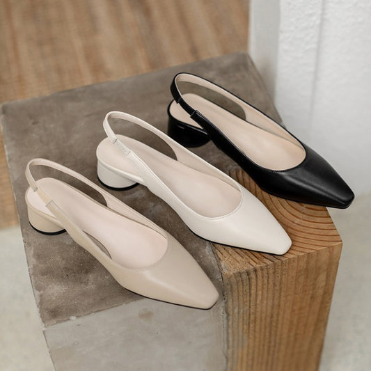 Pointed Toe Slingback Low Heel Women's Shoes