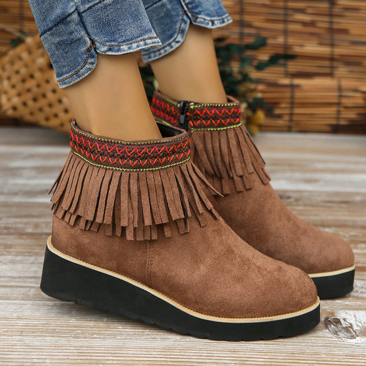 Stylish Small Wedge Booties with Thick Bottom for Fashionable Wear