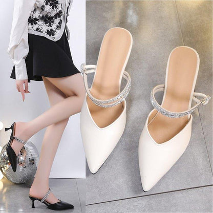 Women's Pointed Toe Closed Toe Half Slippers