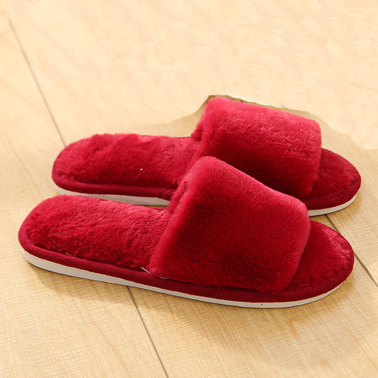 Women's Velvet Cotton Slippers – Non-Slip Indoor Home Shoes