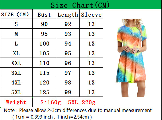 Slim-fit Dazzling Rainbow Tie-dye Printed Dress