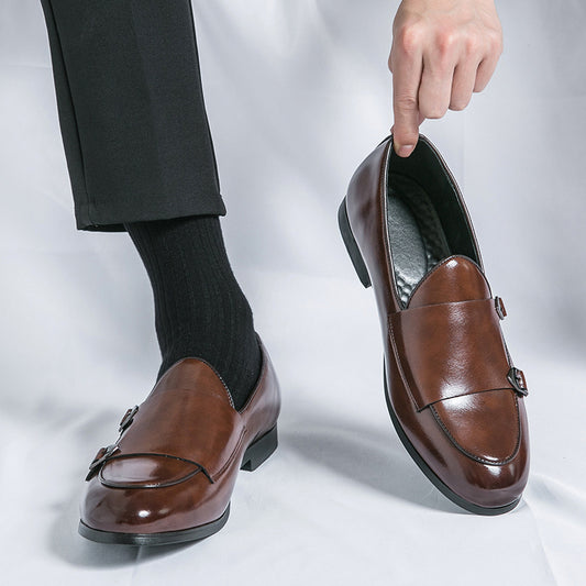 New Autumn Men's Double Buckle Leather Shoes