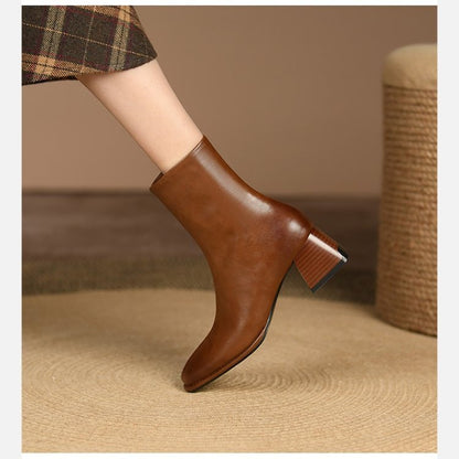 All-Match Fashionable Chunky Heel Side-Zip Boots