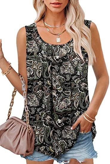 Women's Sleeveless Loose Printed Vest