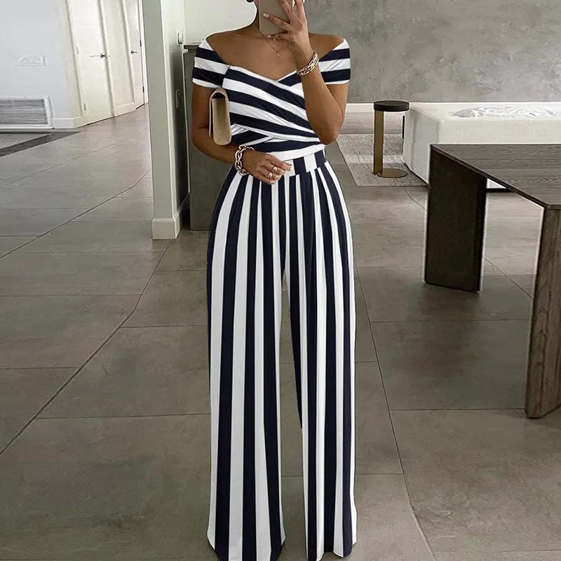 Women's Fashion One-shoulder Print Temperament Jumpsuit