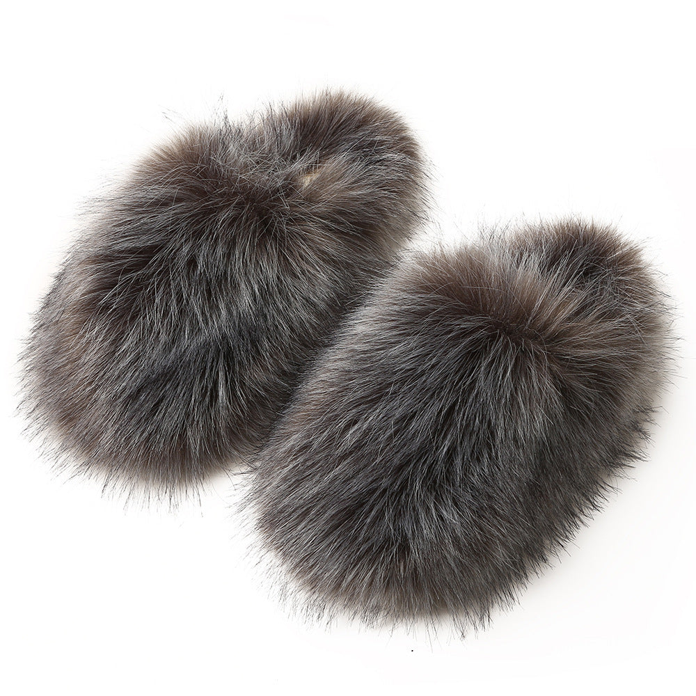 Women's Fluffy Slippers – Autumn and Winter Home Fleece-Lined Warm Artificial Fur