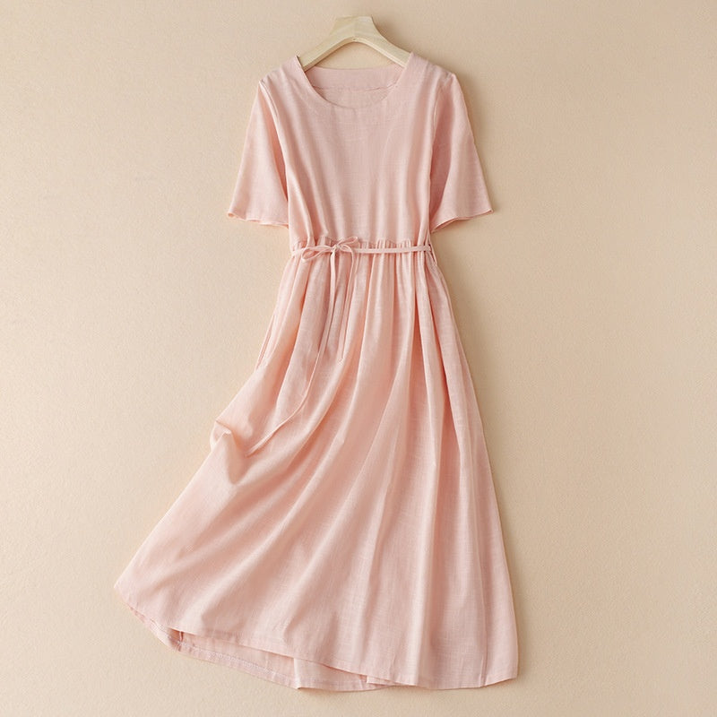 Women's Cotton And Linen Dress