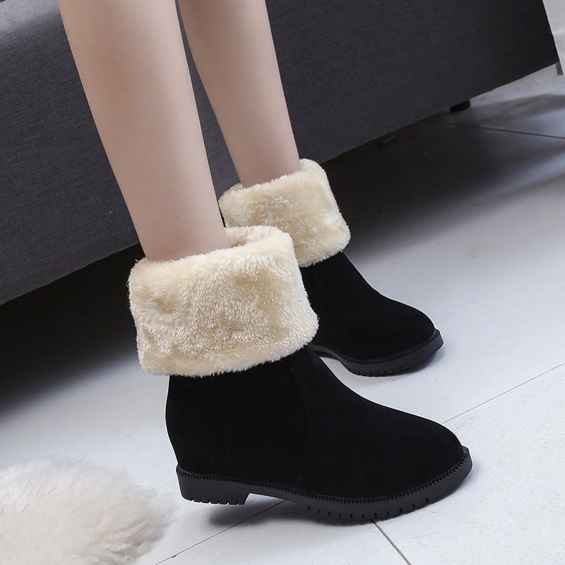 Women's Fleece-Lined Snow Boots with Two-Way Wear for Winter Warmth