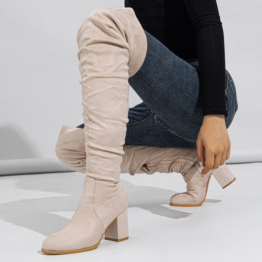 Women's Over-the-Knee High-Heeled Elastic Boots