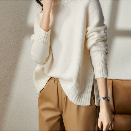 Women's French Style Half Turtleneck Long Sleeve Knitted Sweater