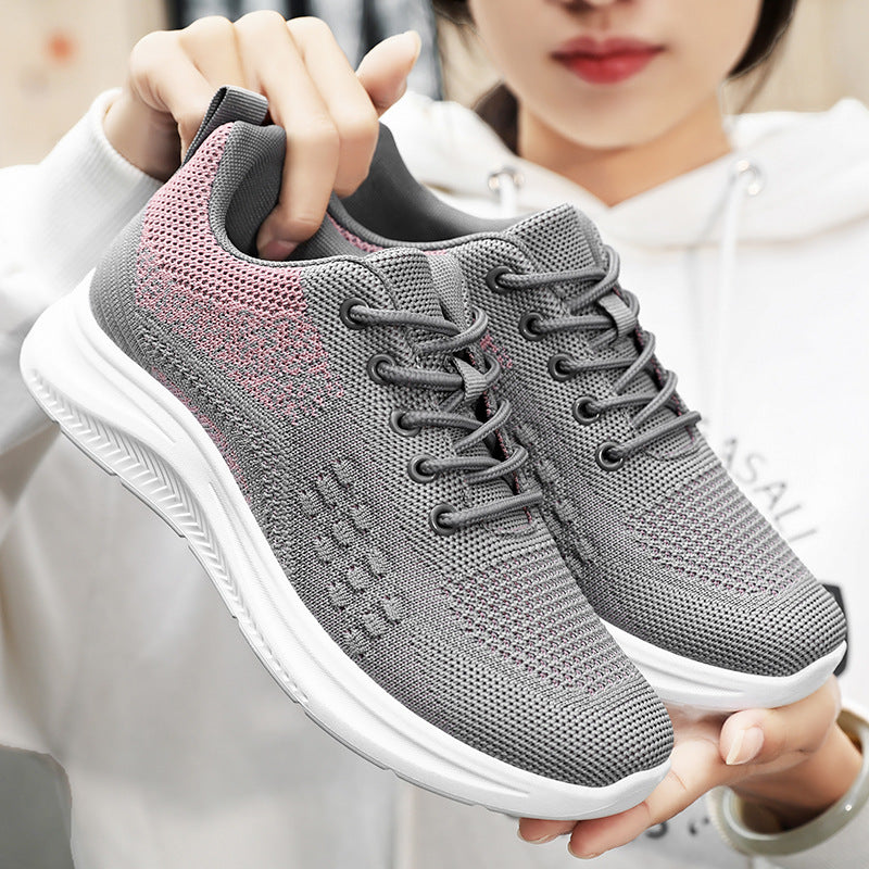 Lace-up Sneakers Women Light Breathable Flats Shoes