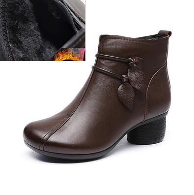 Women's Thick Heel Plush Warm Boots