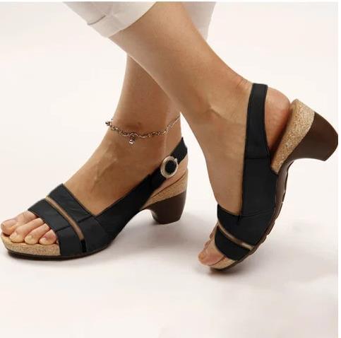 New Thick Soled One Piece Heel Women's Shoes Summer Thick Heel Platform Sandals