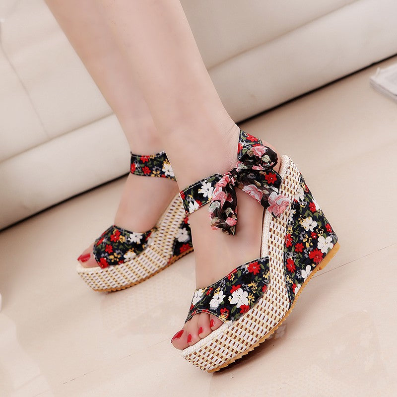 Bohemian high heel sandals