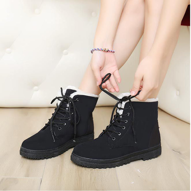 Warm Plush Winter Snow Boots: Ankle Boots for Women's Shoes