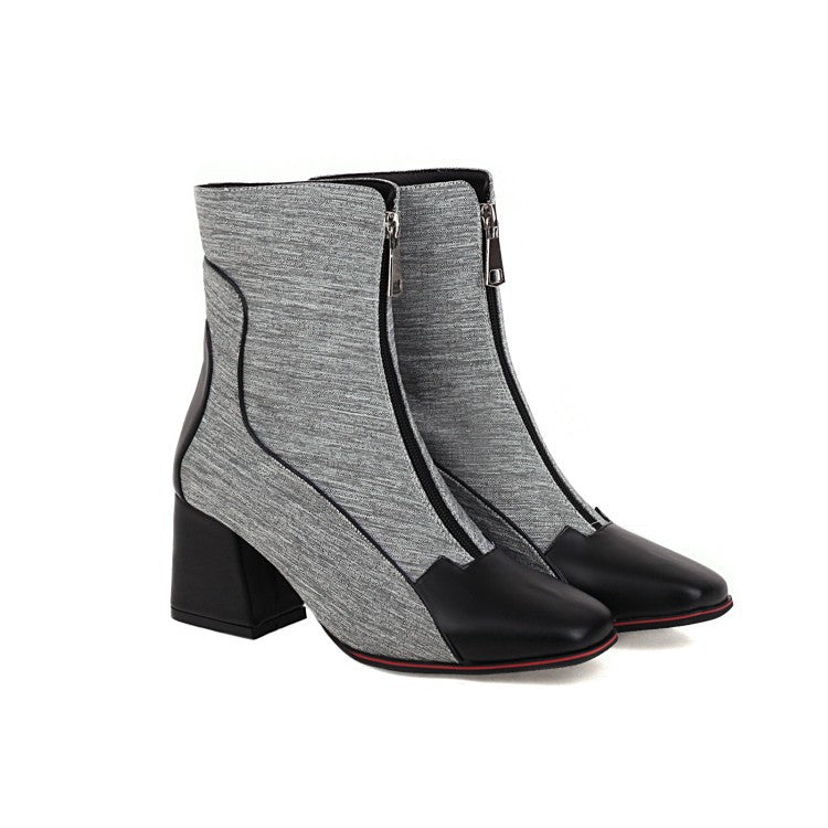 Women's Ankle Boots with Thick Heel High Heel: Large Size, Similar to Doc Martens Style