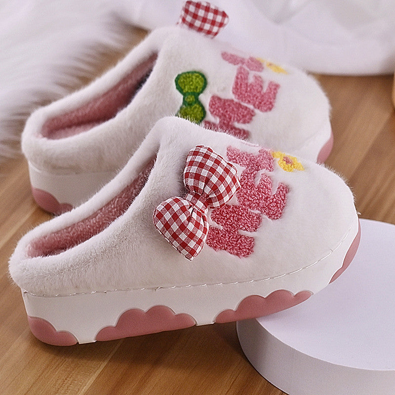 Thick Soled Cute Baotou Warm Slippers