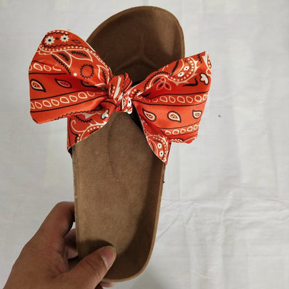 Women's Thick Bottom Bow Slippers