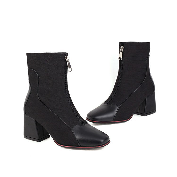 Women's Ankle Boots with Thick Heel High Heel: Large Size, Similar to Doc Martens Style