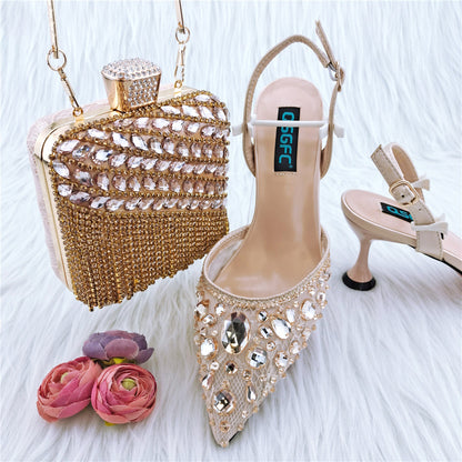 Ladies' Party Sandals And Diamond Bags