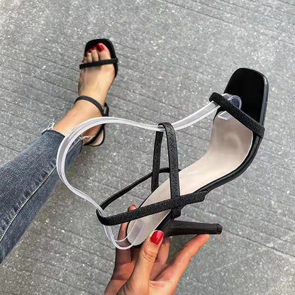 Fashionable Straight Strap Women Shoes PU