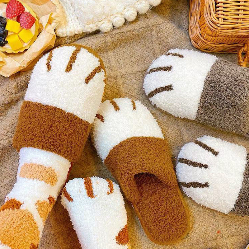 Paw Slippers Autumn Winter Home Shoes Women