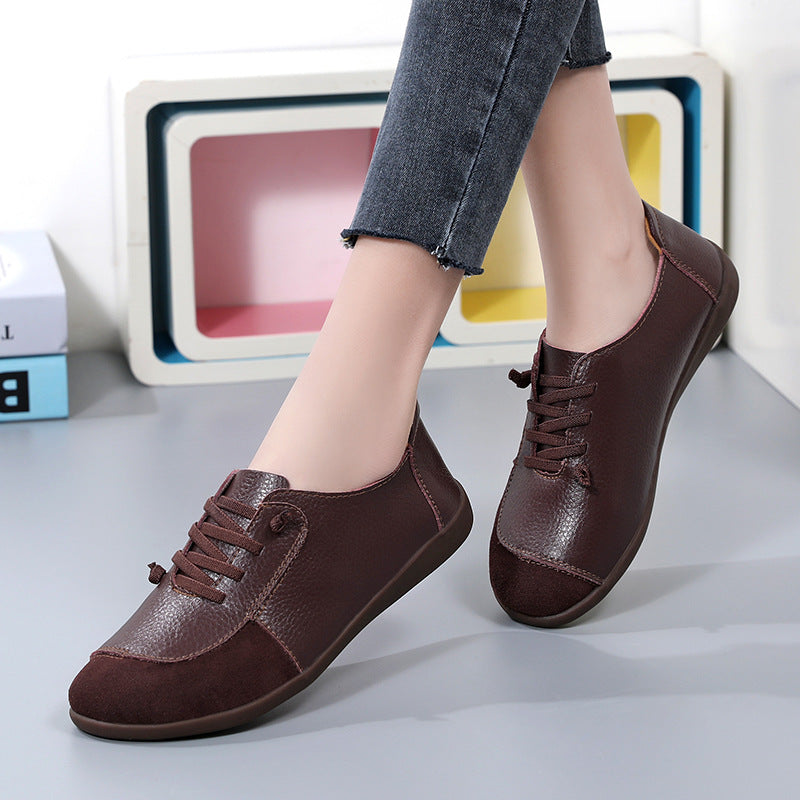 All Match Comfortable Retro Cowhide Soft Soled Women's Shoes