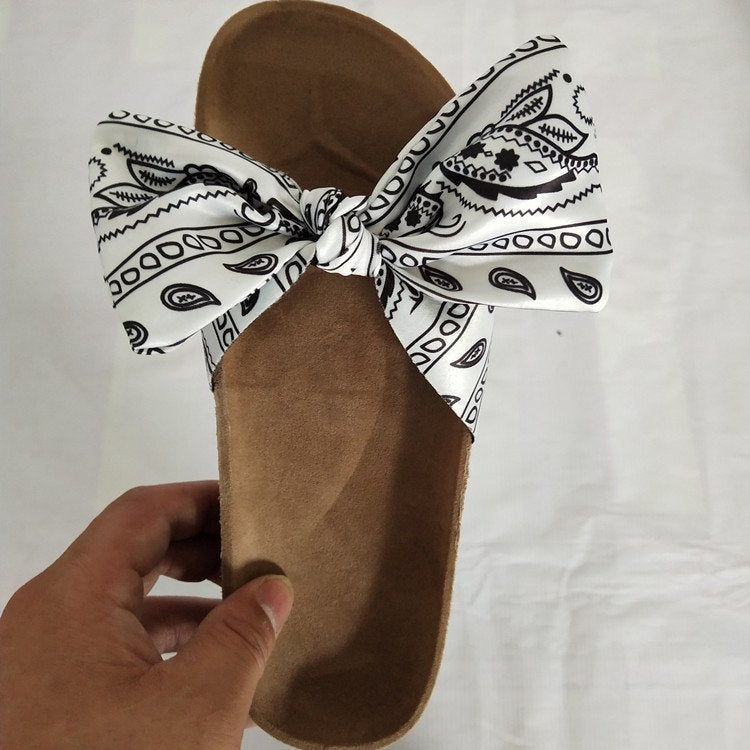 Women's Thick Bottom Bow Slippers