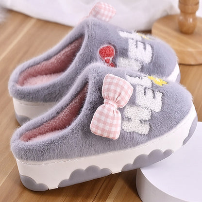 Thick Soled Cute Baotou Warm Slippers