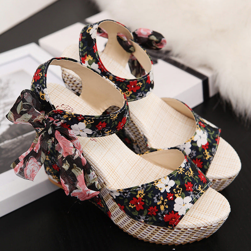 Bohemian high heel sandals