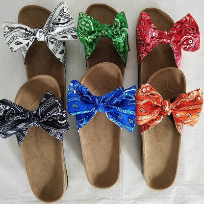 Women's Thick Bottom Bow Slippers