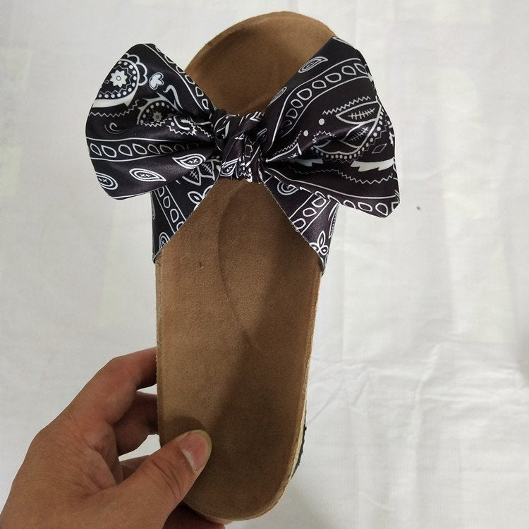 Women's Thick Bottom Bow Slippers