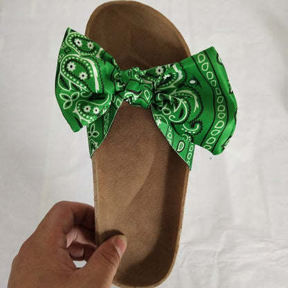 Women's Thick Bottom Bow Slippers