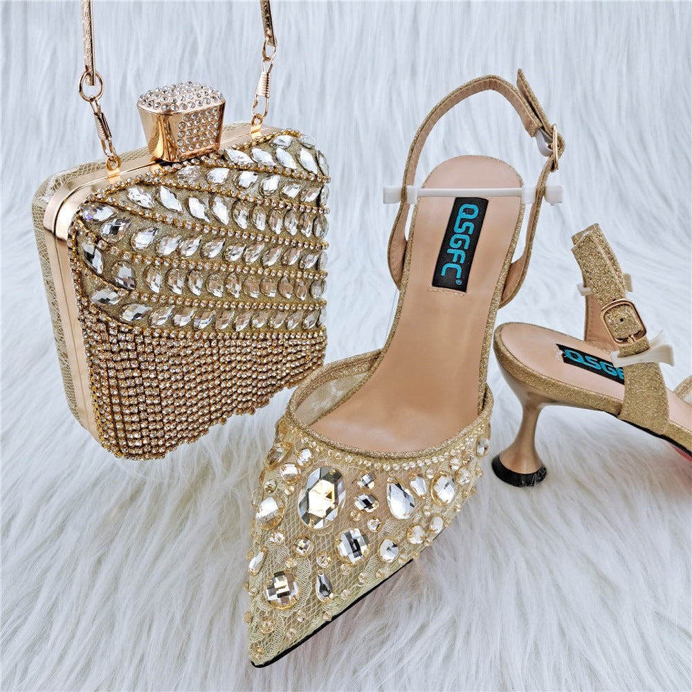 Ladies' Party Sandals And Diamond Bags