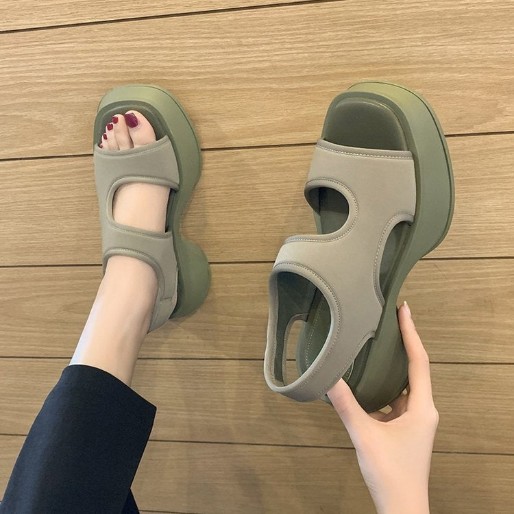 Summer Casual Stretch Cloth Muffin Thick Sports Sandals: New All-Match Style