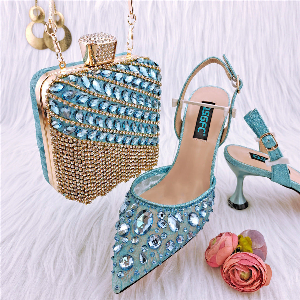 Ladies' Party Sandals And Diamond Bags