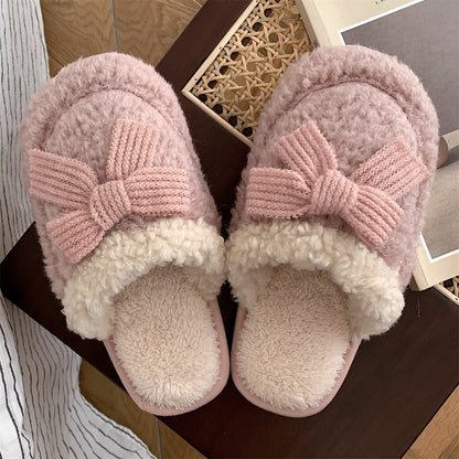 Women's Winter New Korean Fashion Home Non Slip Warm Plush Shoes