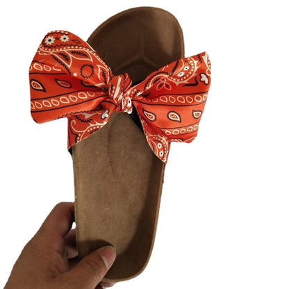 Women's Thick Bottom Bow Slippers